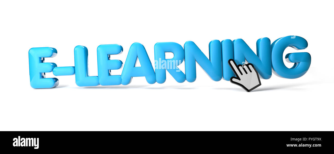 Eseguire il rendering del testo e-learning Foto Stock