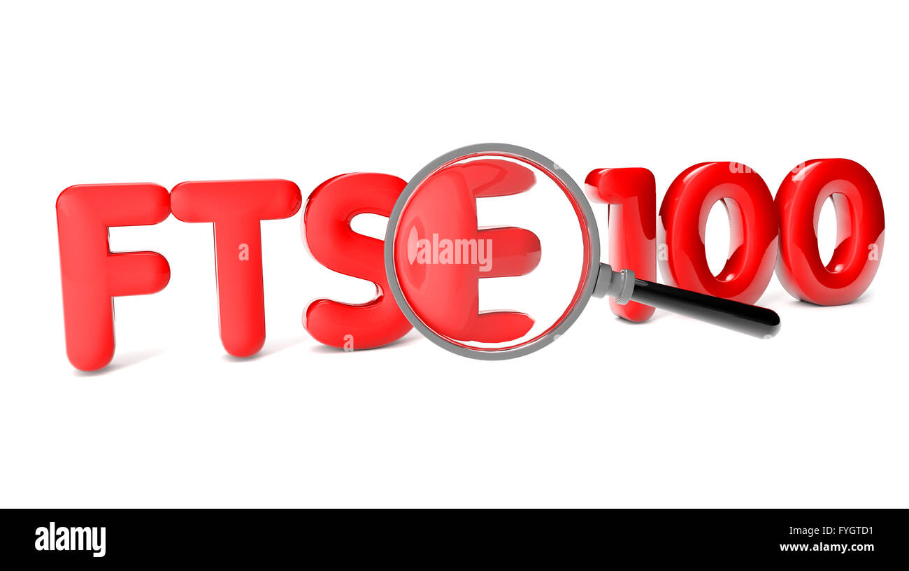 Eseguire il rendering del testo FTSE 100 Foto Stock