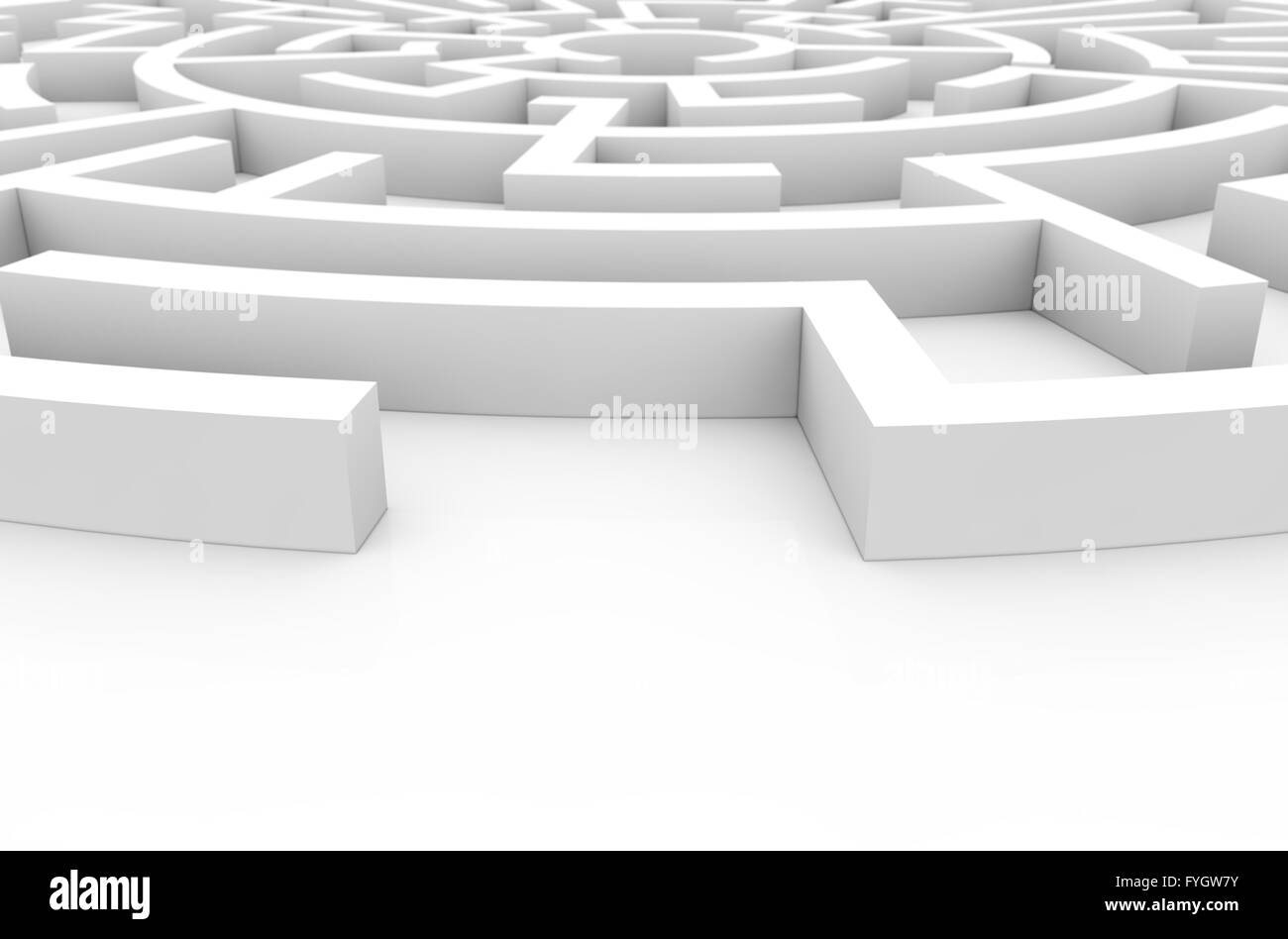 Concetto di difficoltà: labirinto render Foto Stock