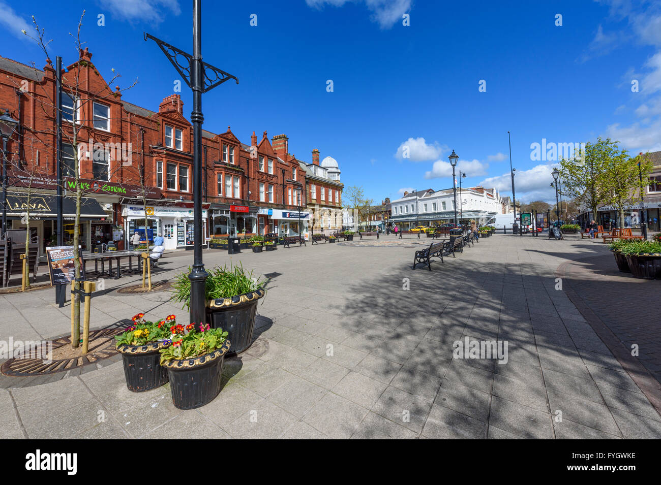 Centrale piazza pedonale a lytham, lancashire, Regno Unito Foto Stock