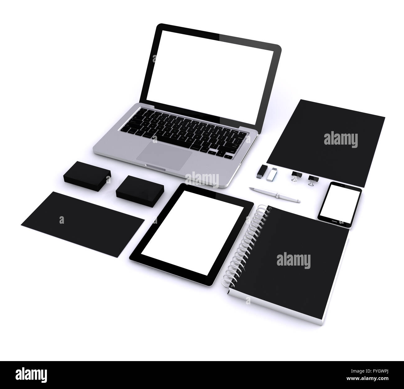 Libro di branding concetto: 3d generati isolati oggetti vuota Foto Stock