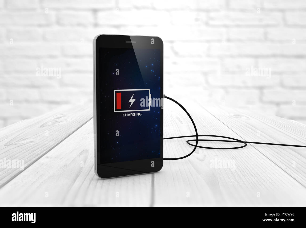 Ricarica del telefono generati digitalmente. Tutti i grafici dello schermo sono costituiti. Foto Stock