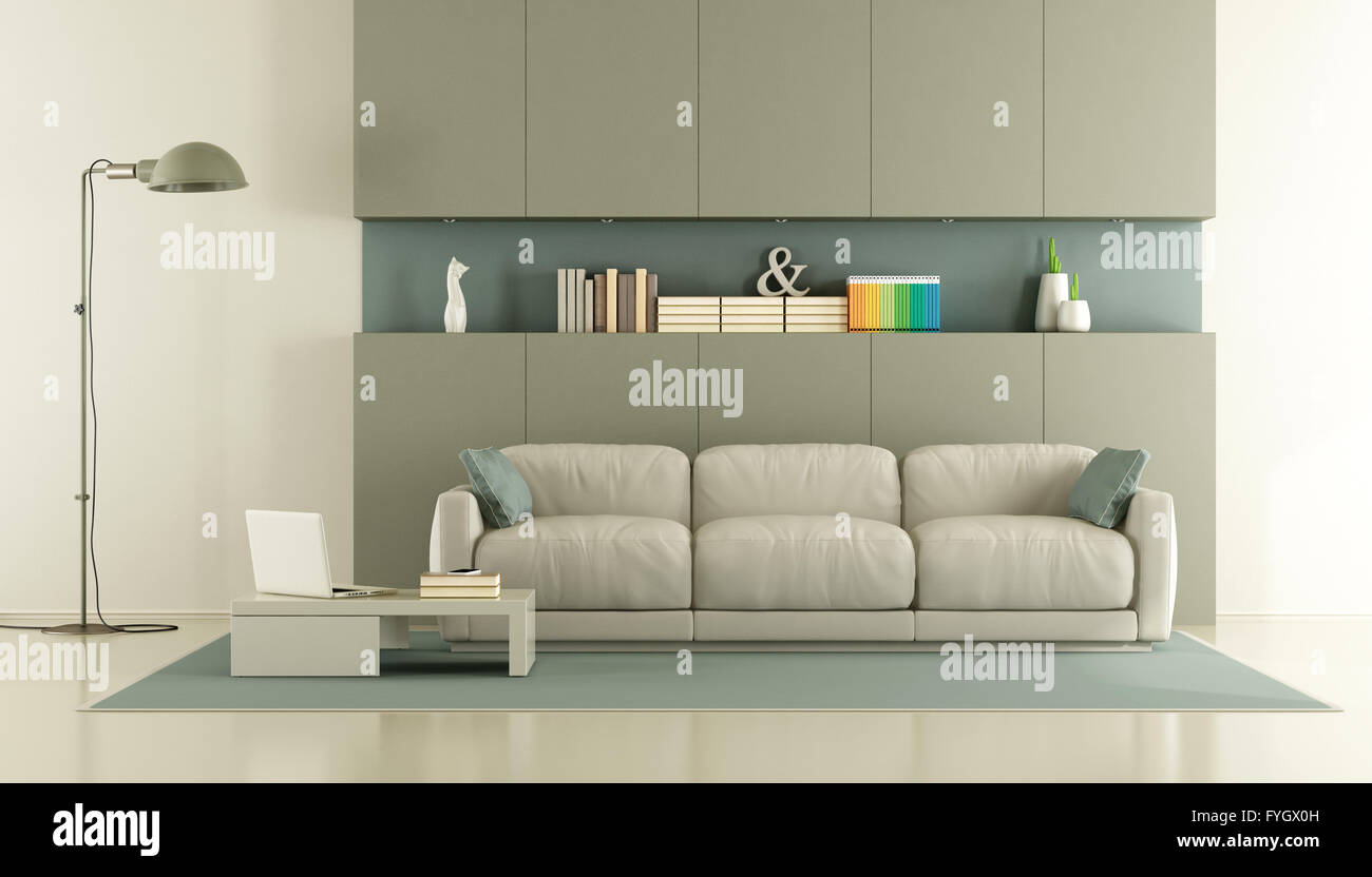 Moderno ed elegante soggiorno con divano e di nicchia - 3d rendering Foto Stock