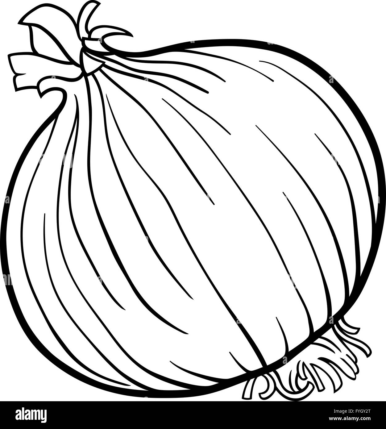 Onion cartoon vegetale per il libro da colorare Foto Stock
