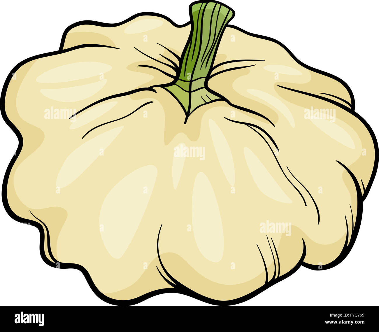 Vegetali patison cartoon illustrazione Foto Stock