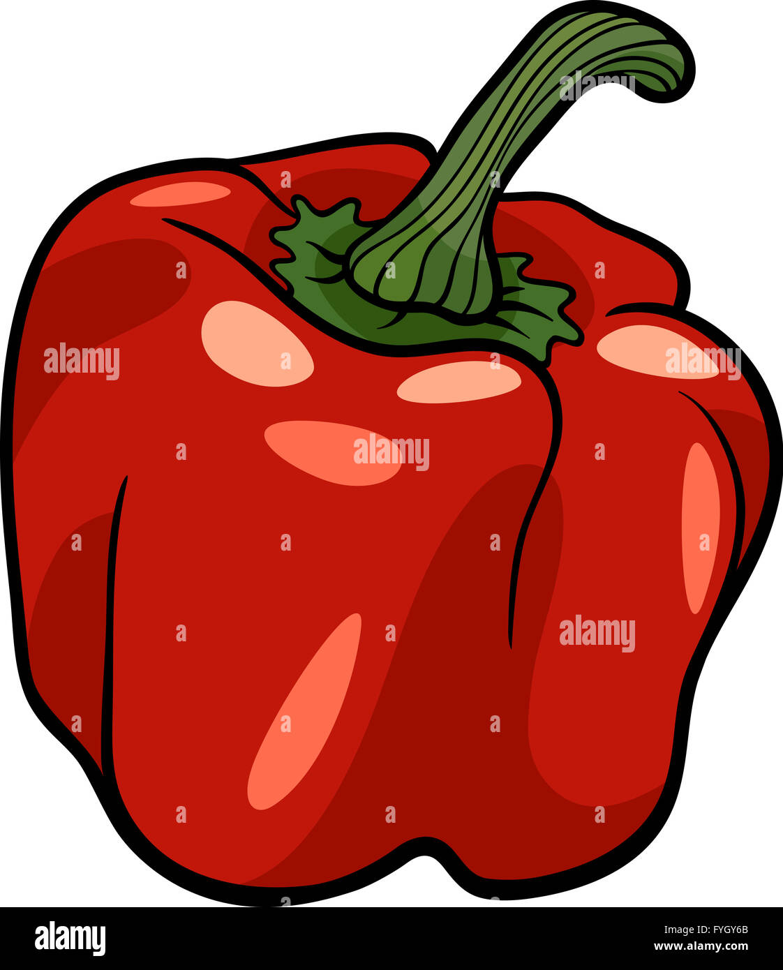Peperone rosso vegetale illustrazione cartoon Foto Stock