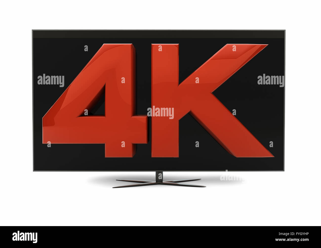 Eseguire il rendering del testo 4k su uno schermo televisivo Foto Stock