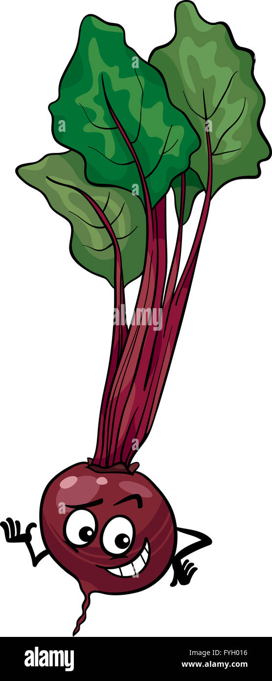 Carino vegetale barbabietole cartoon illustrazione Foto Stock