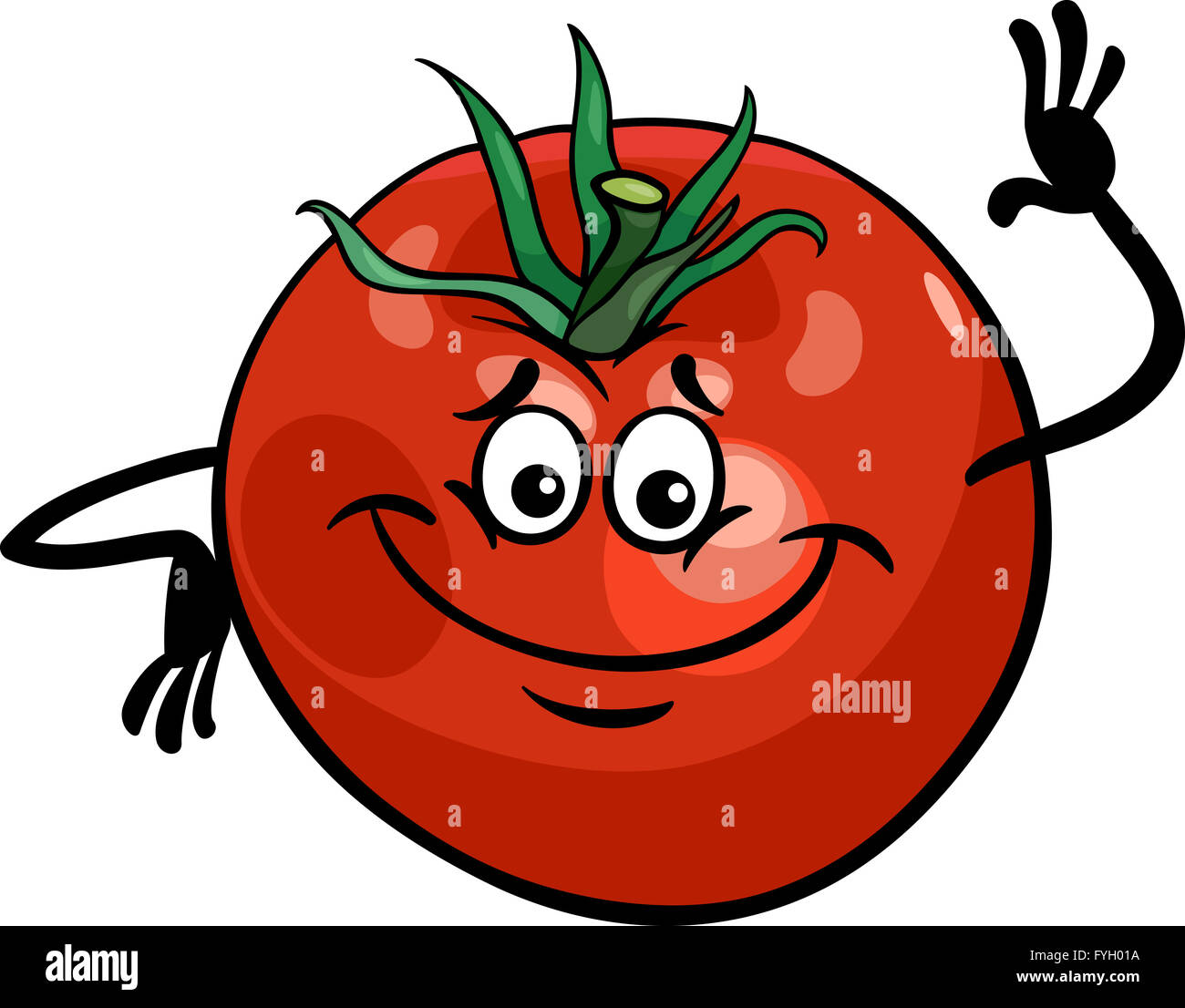 Carino il pomodoro vegetale illustrazione cartoon Foto Stock