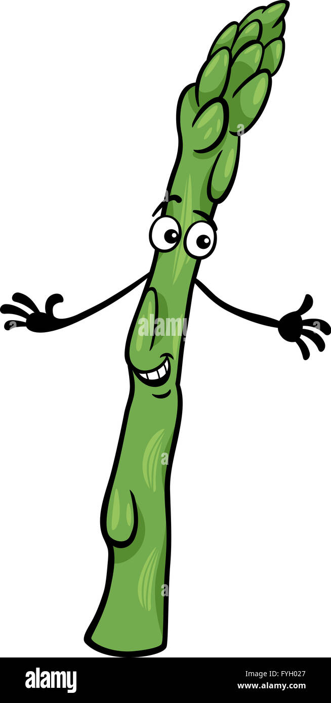 Asparagi simpatico cartoon vegetale illustrazione Foto Stock