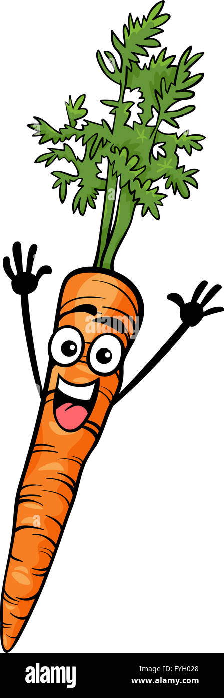 Carino carota vegetale illustrazione cartoon Foto Stock