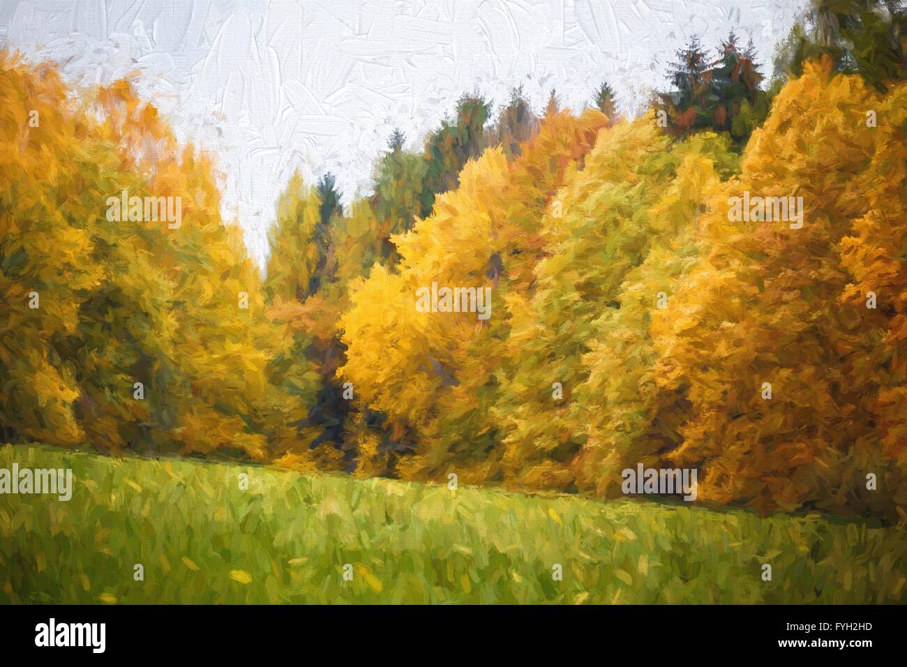 Paesaggio autunnale dipinto ad olio immagini e fotografie stock ad alta  risoluzione - Alamy