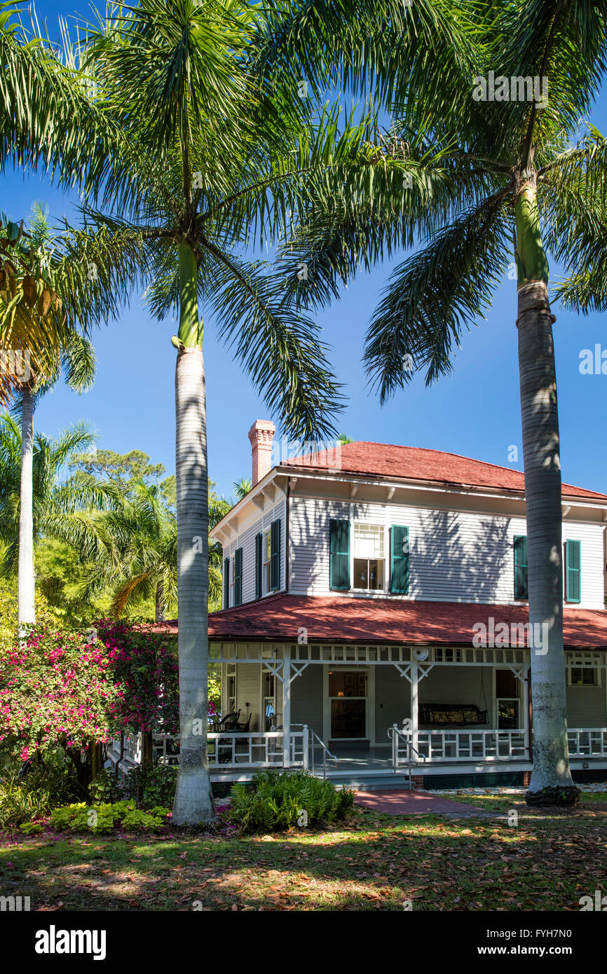 'Seminole Lodge' - inverno home di inventore Thomas Edison, Ft Myers, Florida, Stati Uniti d'America Foto Stock