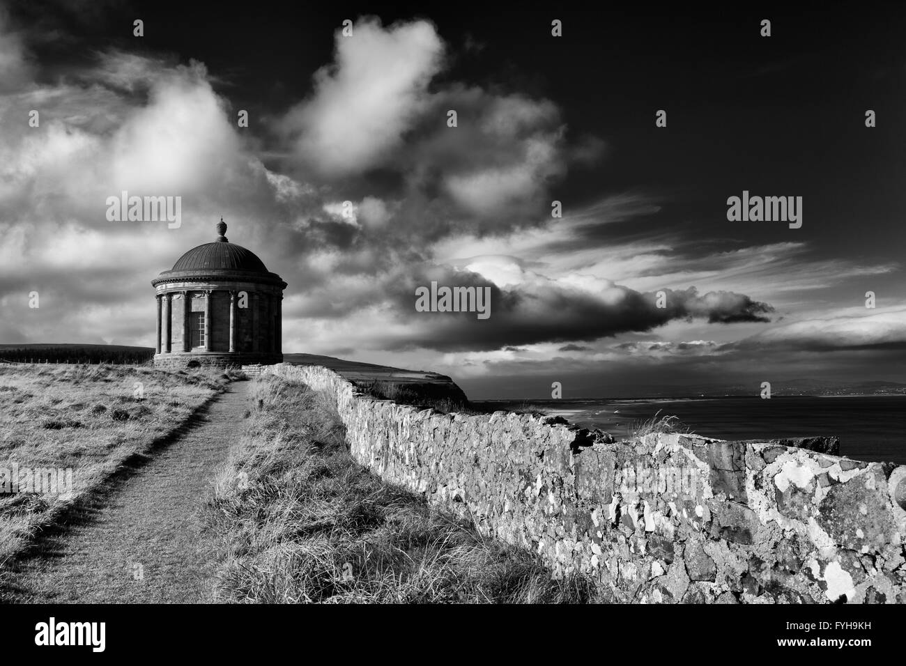 Mussenden Temple, Downhill Demesne, Castlerock, County Antrim, Ulster (Irlanda del Nord Europa Foto Stock