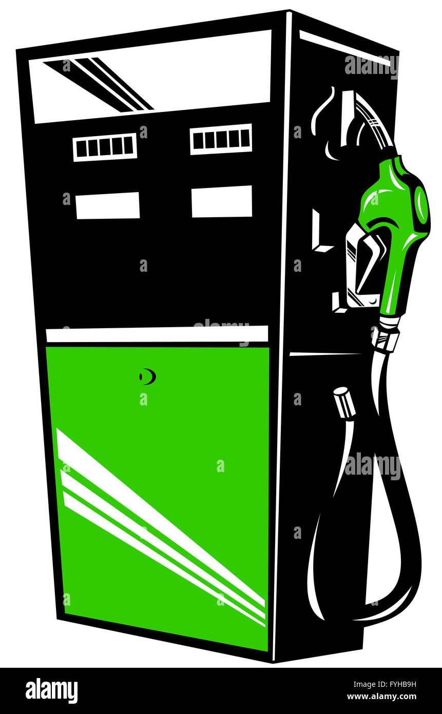 Pompa carburante retrò di stazione Foto Stock