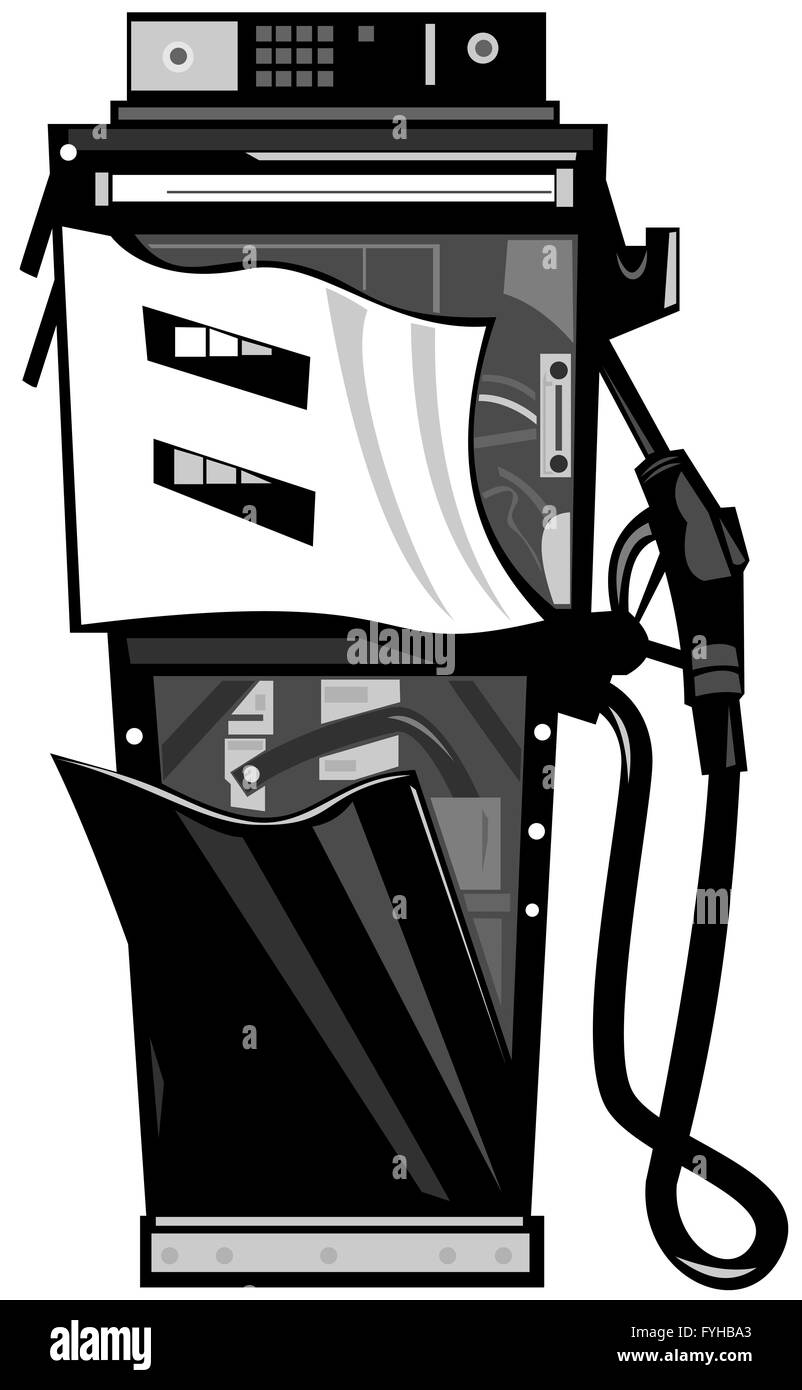 Pompa carburante retrò di stazione Foto Stock
