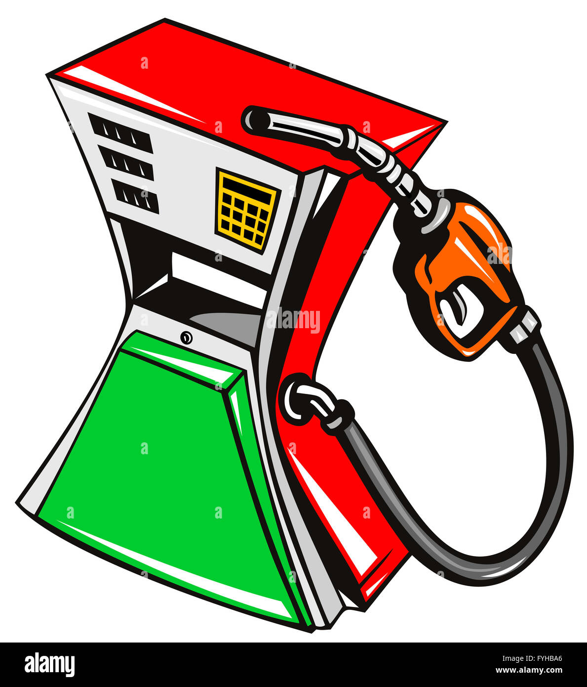 Pompa carburante stazione retrò di ugello Foto Stock