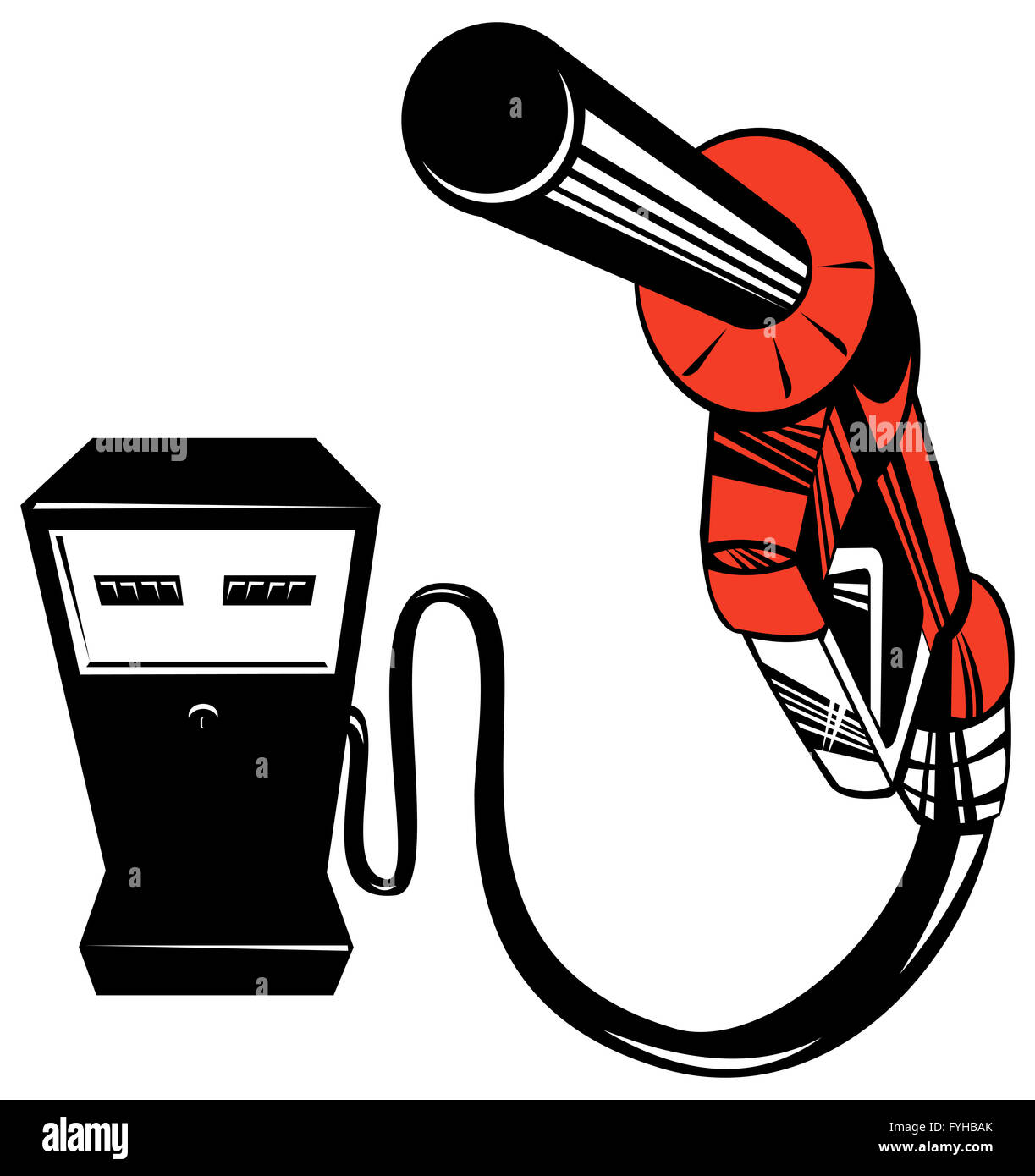 Pompa carburante stazione retrò di ugello Foto Stock