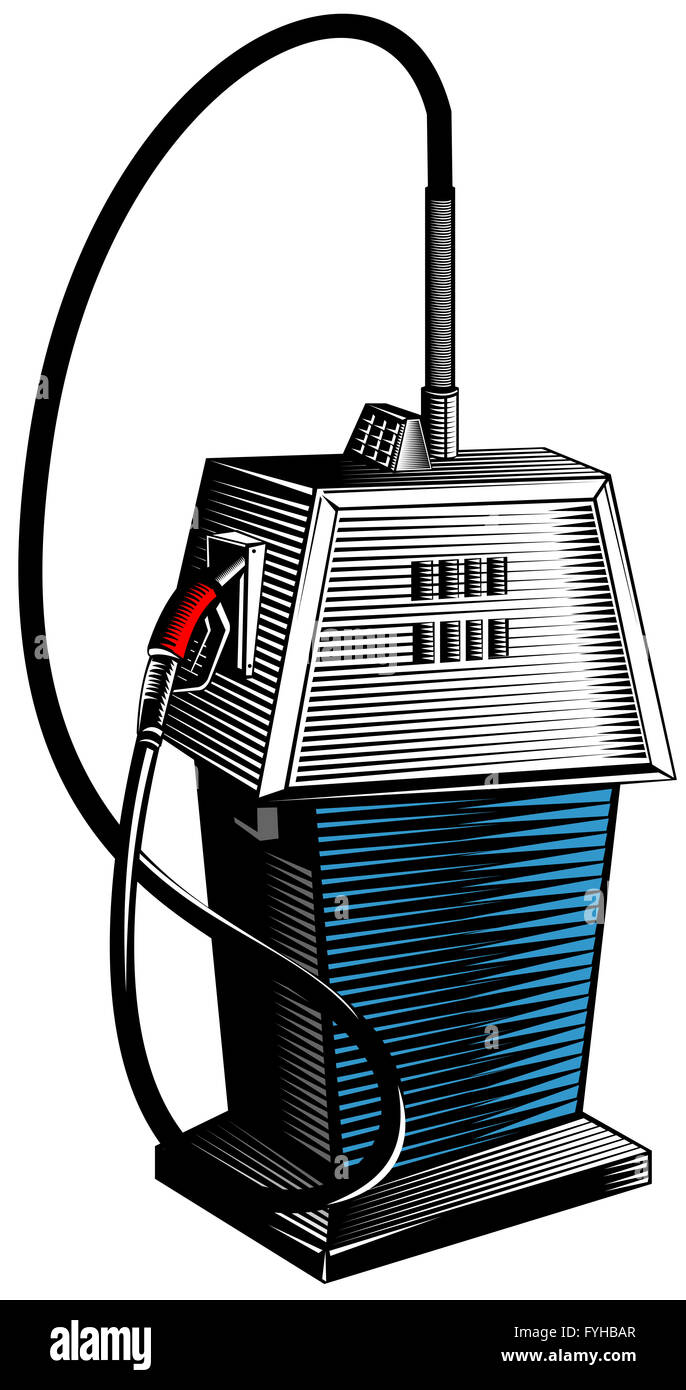 Pompa carburante retrò di stazione Foto Stock