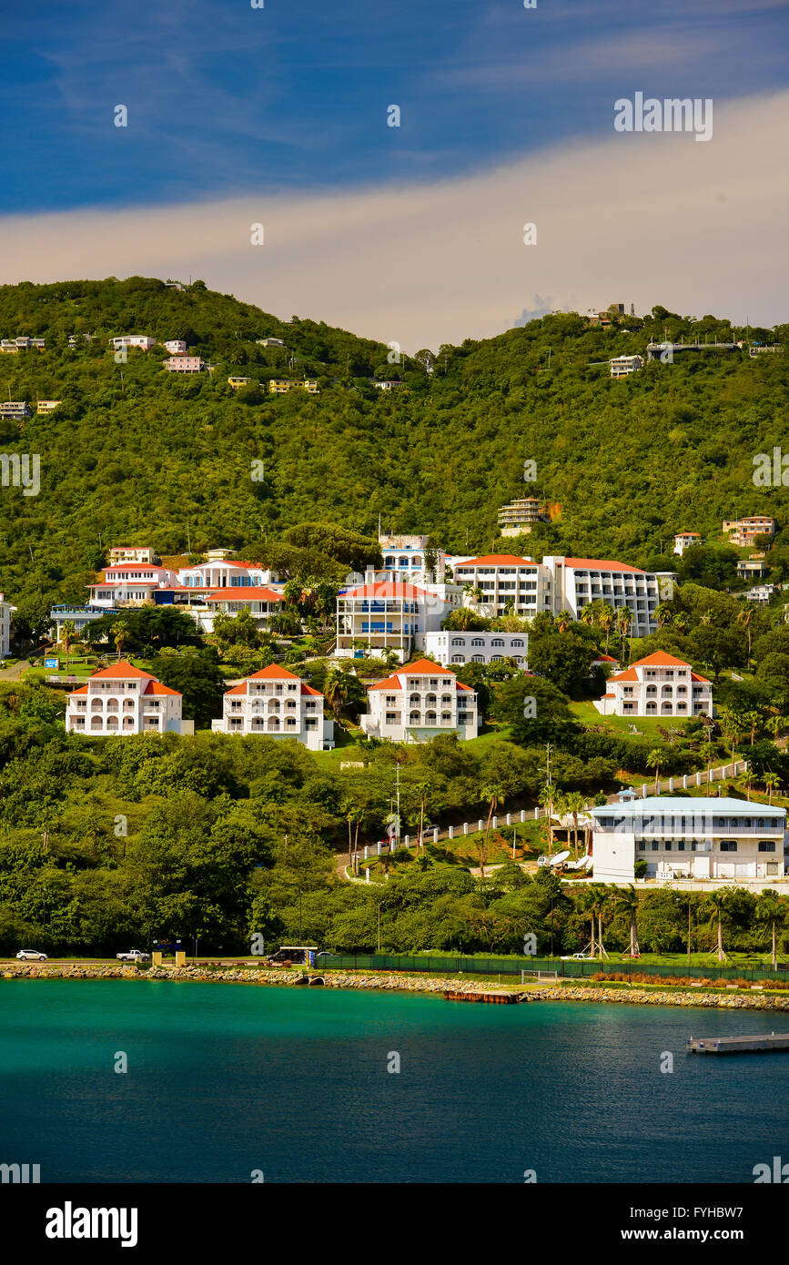 Tramonto a San Tommaso da Carnival Cruise Line nave Foto Stock