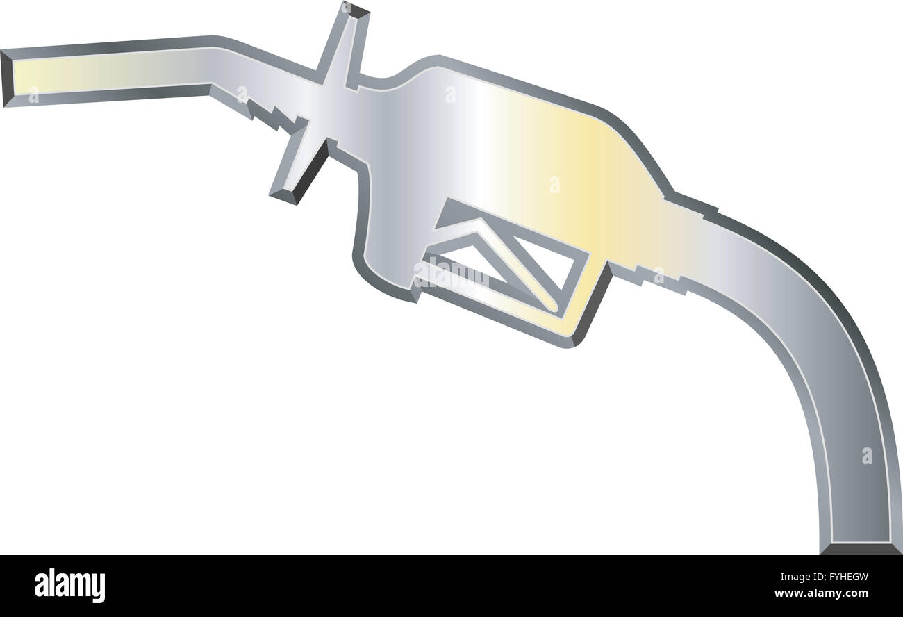 Pompa carburante cromato di ugello Foto Stock