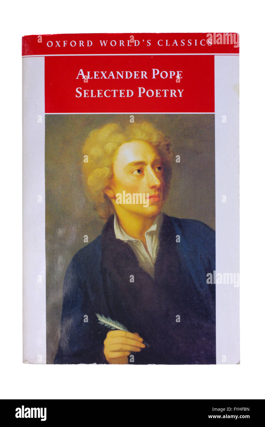 Il coperchio anteriore della poesia selezionata da Alexander Pope fotografati contro uno sfondo bianco. Foto Stock
