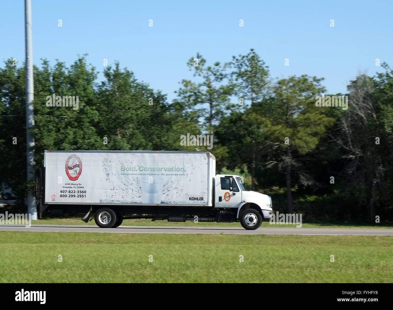 Camion sull'autostrada, Osceola Polk line road, Davenport, Florida, Stati Uniti d'America . Aprile 2016 Foto Stock
