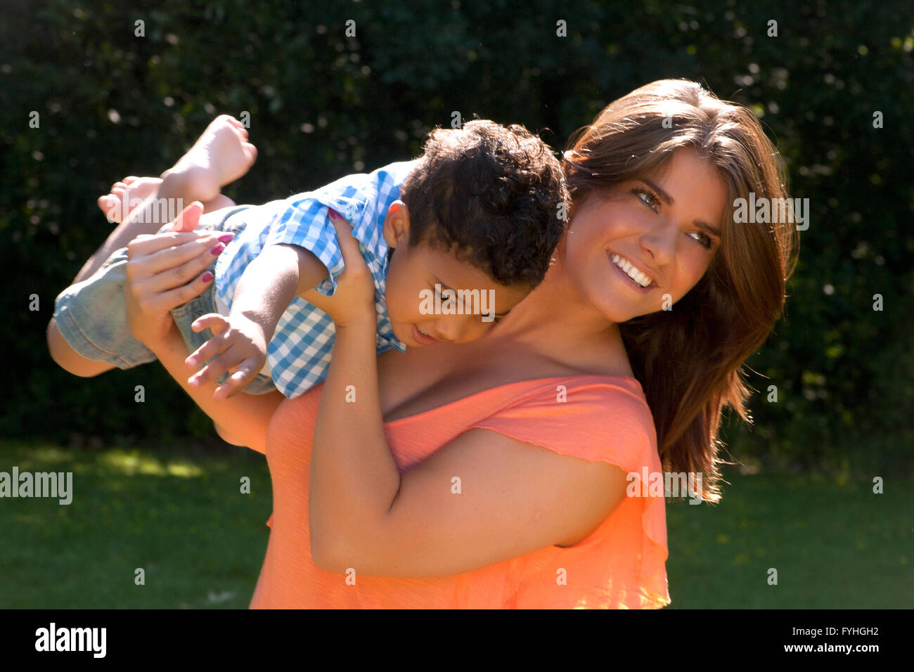 Posso Volare con mia mamma Foto Stock