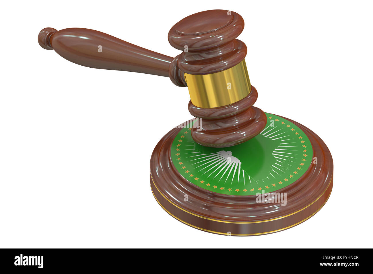 Corte africana di giustizia concetto, rendering 3D Foto Stock
