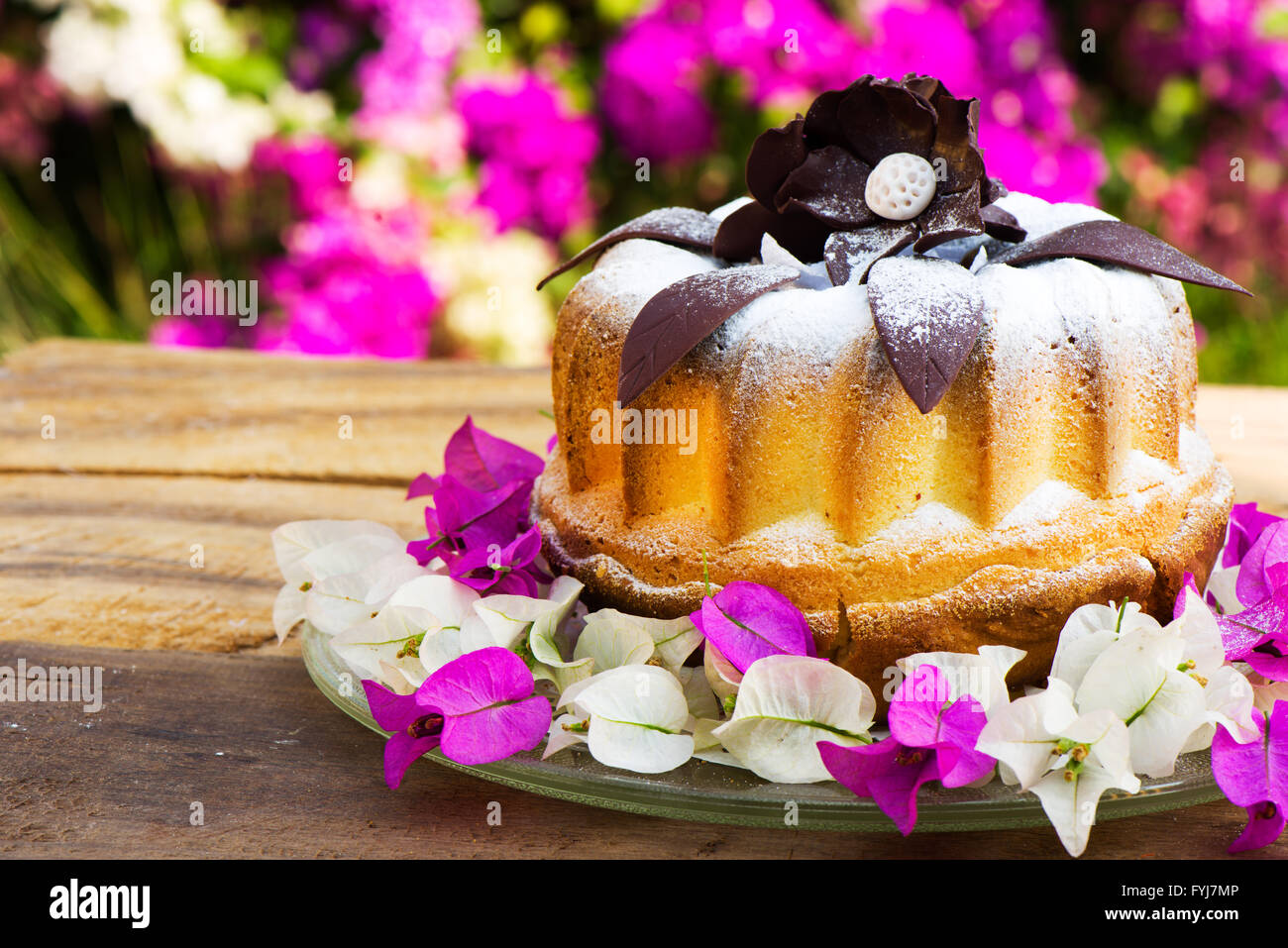 Gugelhupf torta sulla piastra Foto Stock