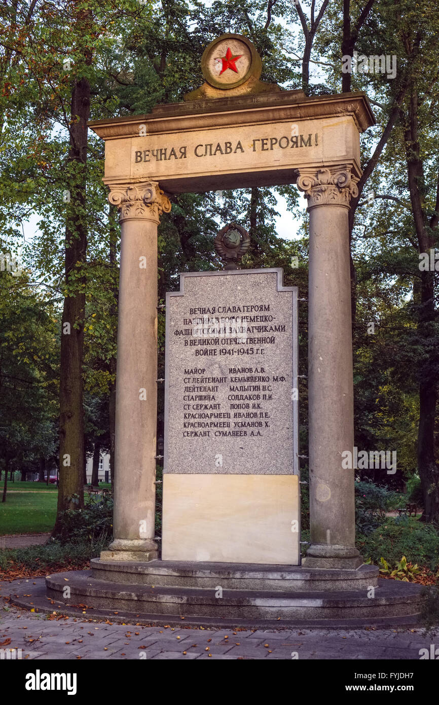 Memoriale Sovietico, Angermuende, Brandeburgo, Germania Foto Stock
