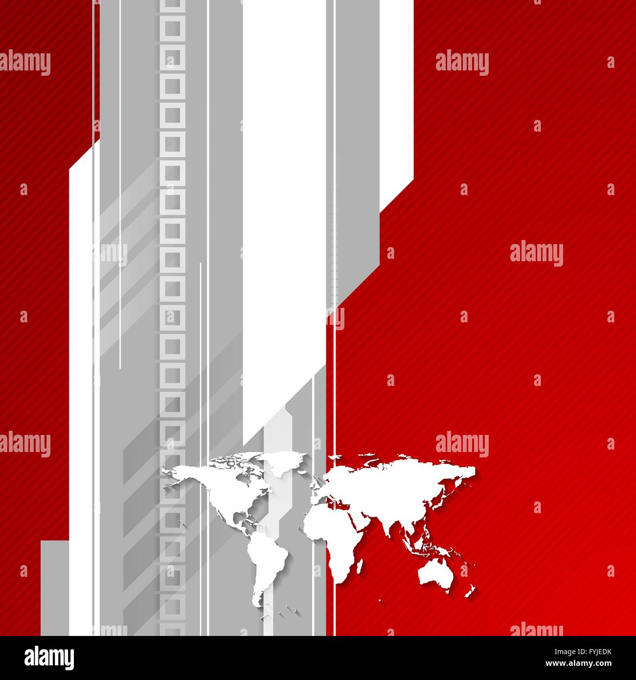 Rosso e grigio Sfondo tecnologico con mappa del mondo Foto Stock Rosso e grigio Sfondo tecnologico con mappa del mondo Foto Stock