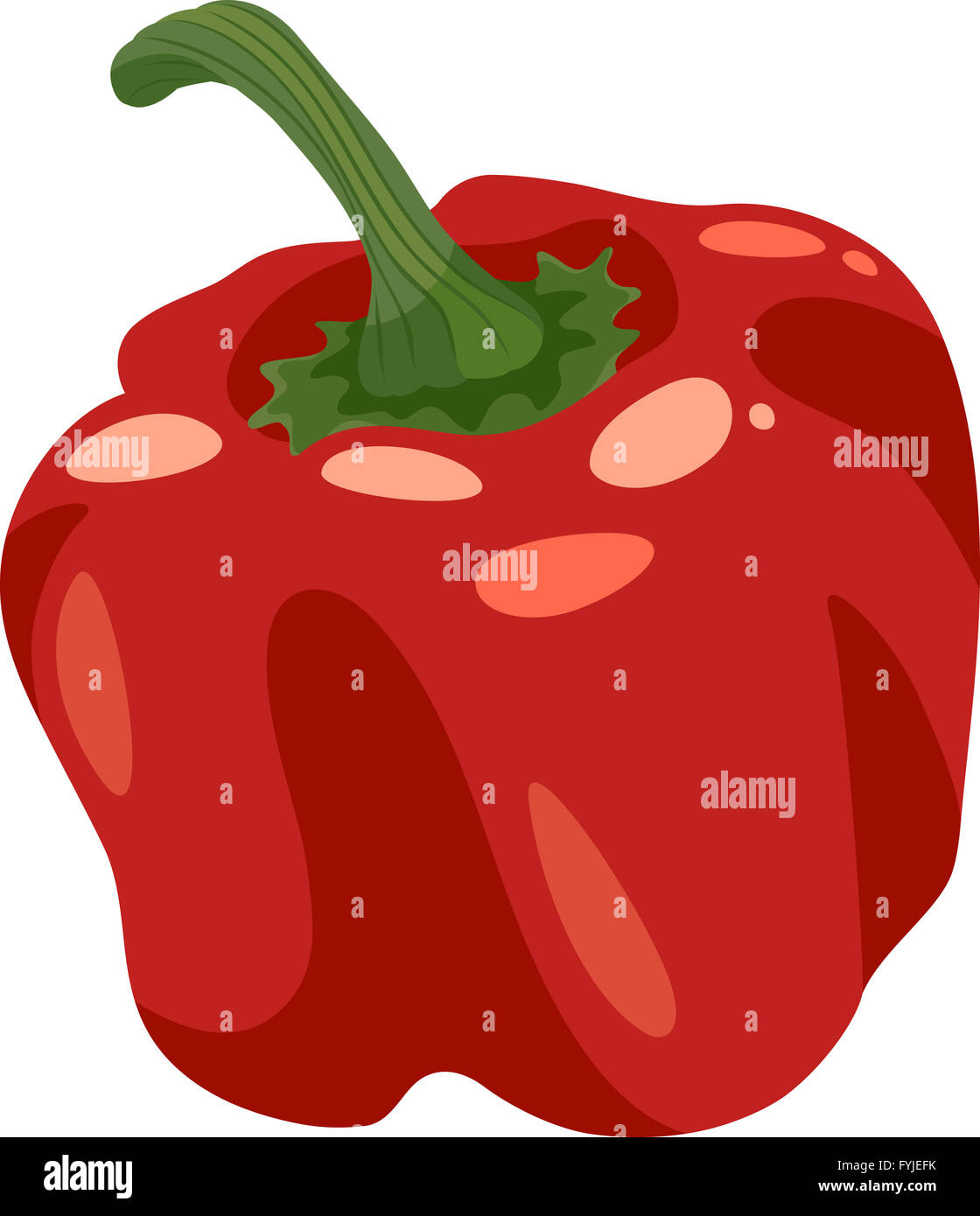 Peperone rosso vegetale illustrazione cartoon Foto Stock