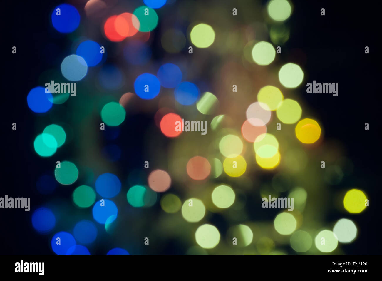Abstract circolare sfondo bokeh di Christmaslights Foto Stock