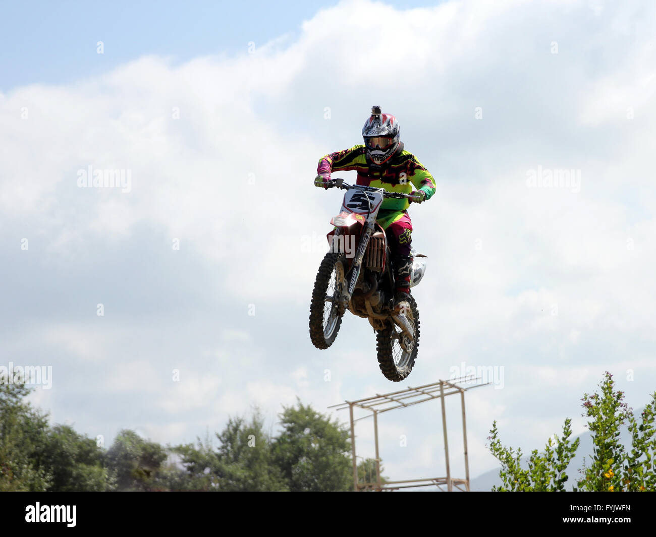 ARSENYEV, Russia - 30 ago: Rider partecipa al round di t Foto Stock