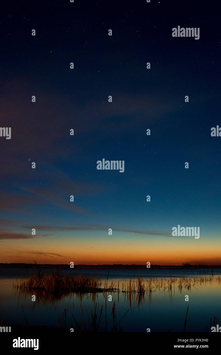 Horicon Marsh Wisconsin di notte Foto Stock