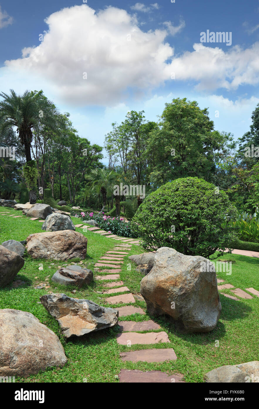 Capolavoro di progettazione del paesaggio - parco in Thailandia Foto Stock