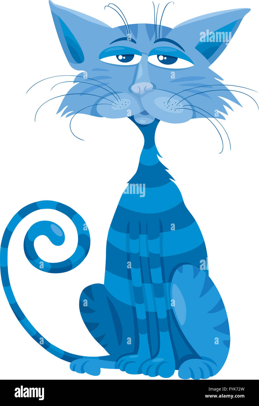 Gatto blu Personaggio fumetti illustrazione Foto stock - Alamy