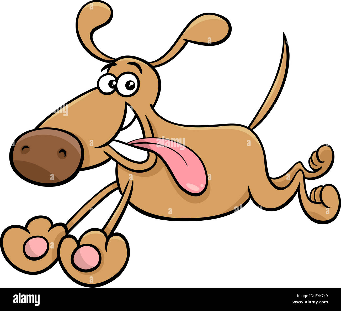 Esecuzione di cane cartoon illustrazione Foto Stock