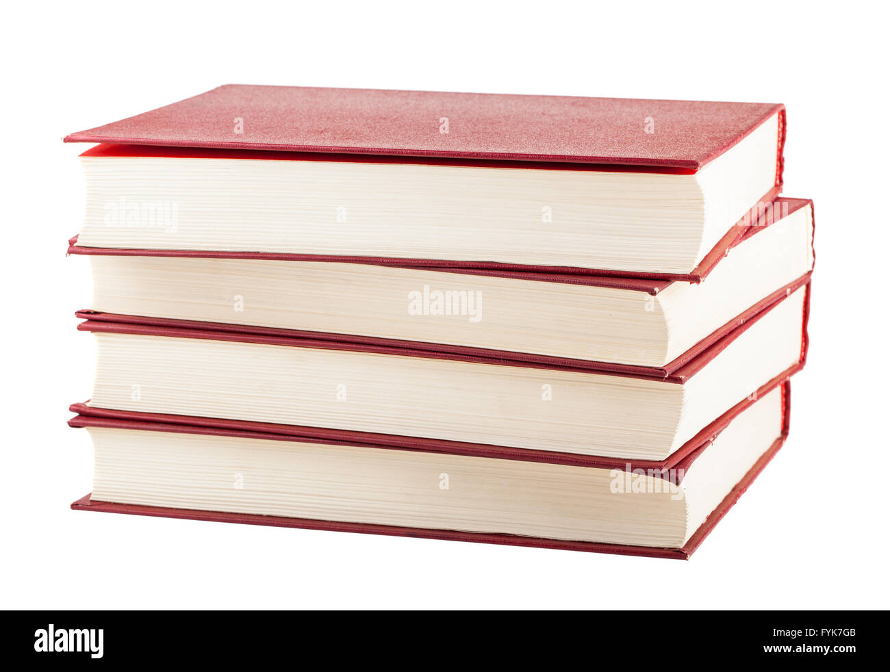 Pila di coperchio rosso libri Foto Stock