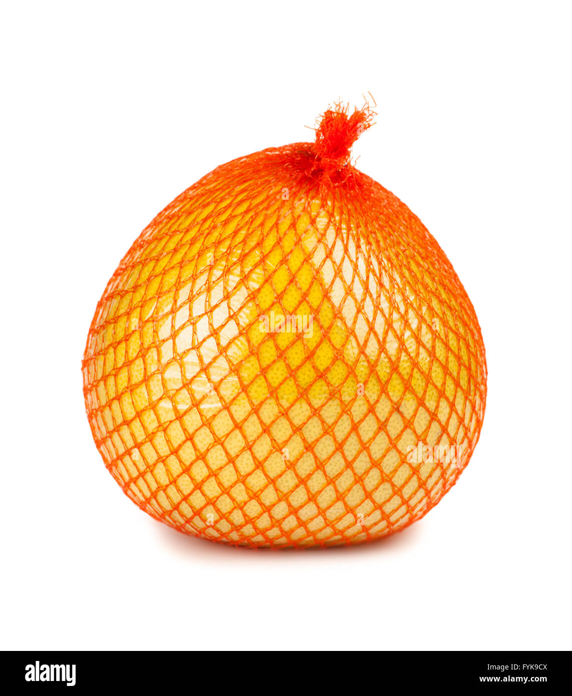 La frutta pomelo avvolti in plastica reticolo Foto Stock
