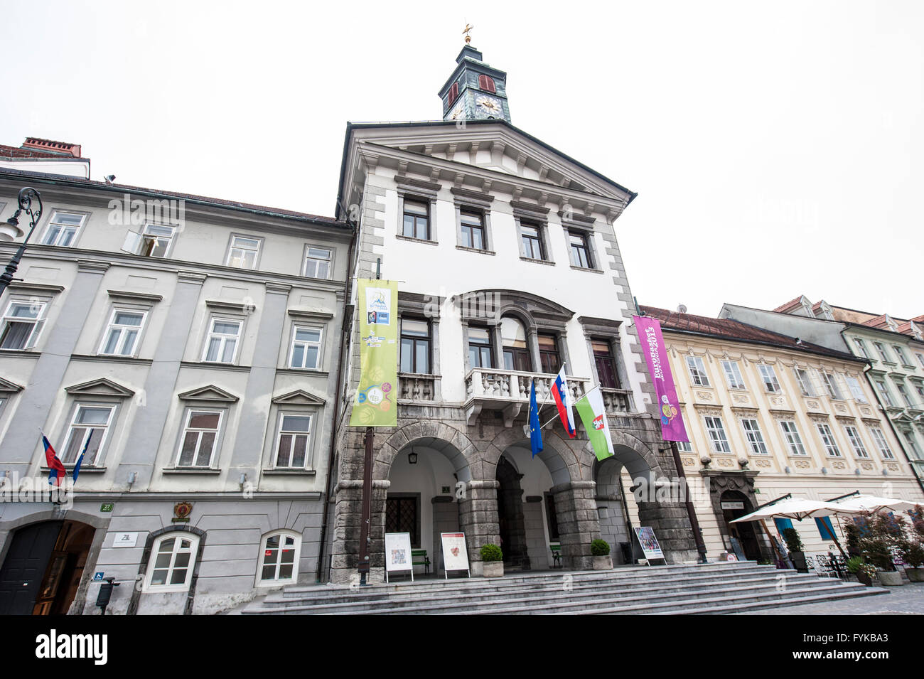 La città capitale di Slovenia - Lubiana. Town Hall. Foto Stock