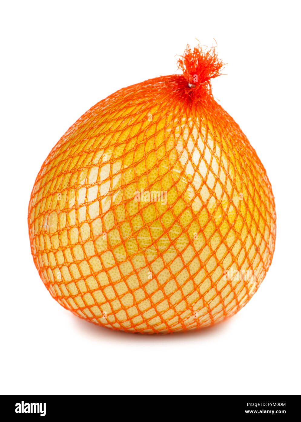La frutta pomelo avvolti in plastica reticolo Foto Stock