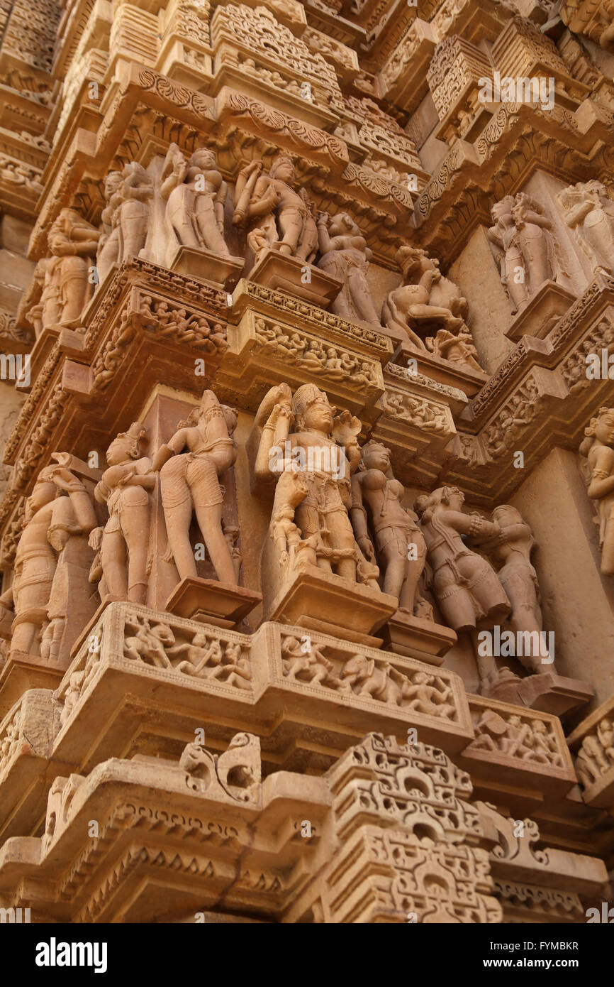 Il quartiere del tempio di Khajuraho Foto Stock