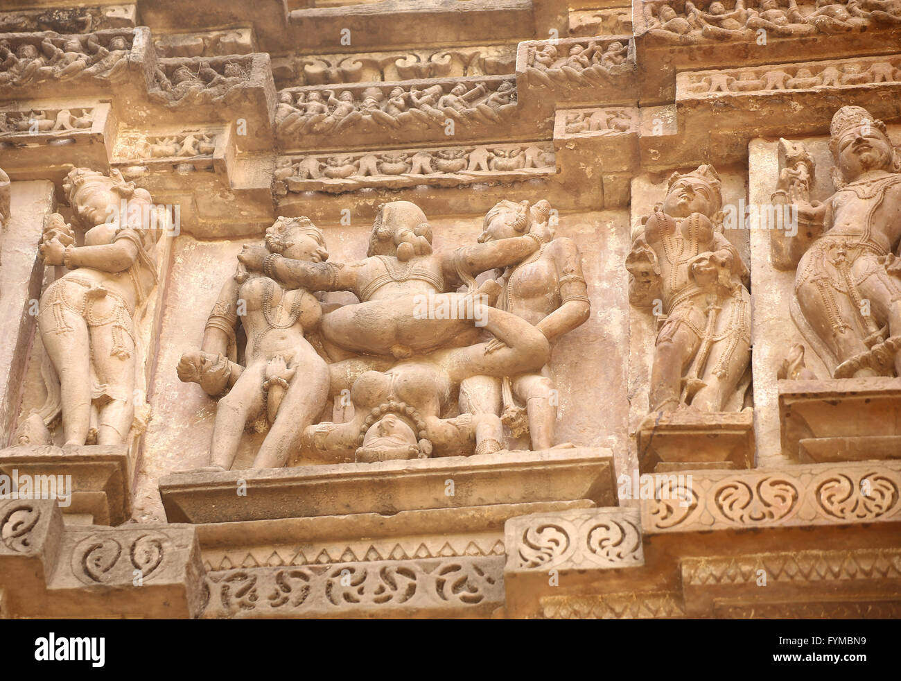 Il quartiere del tempio di Khajuraho Foto Stock