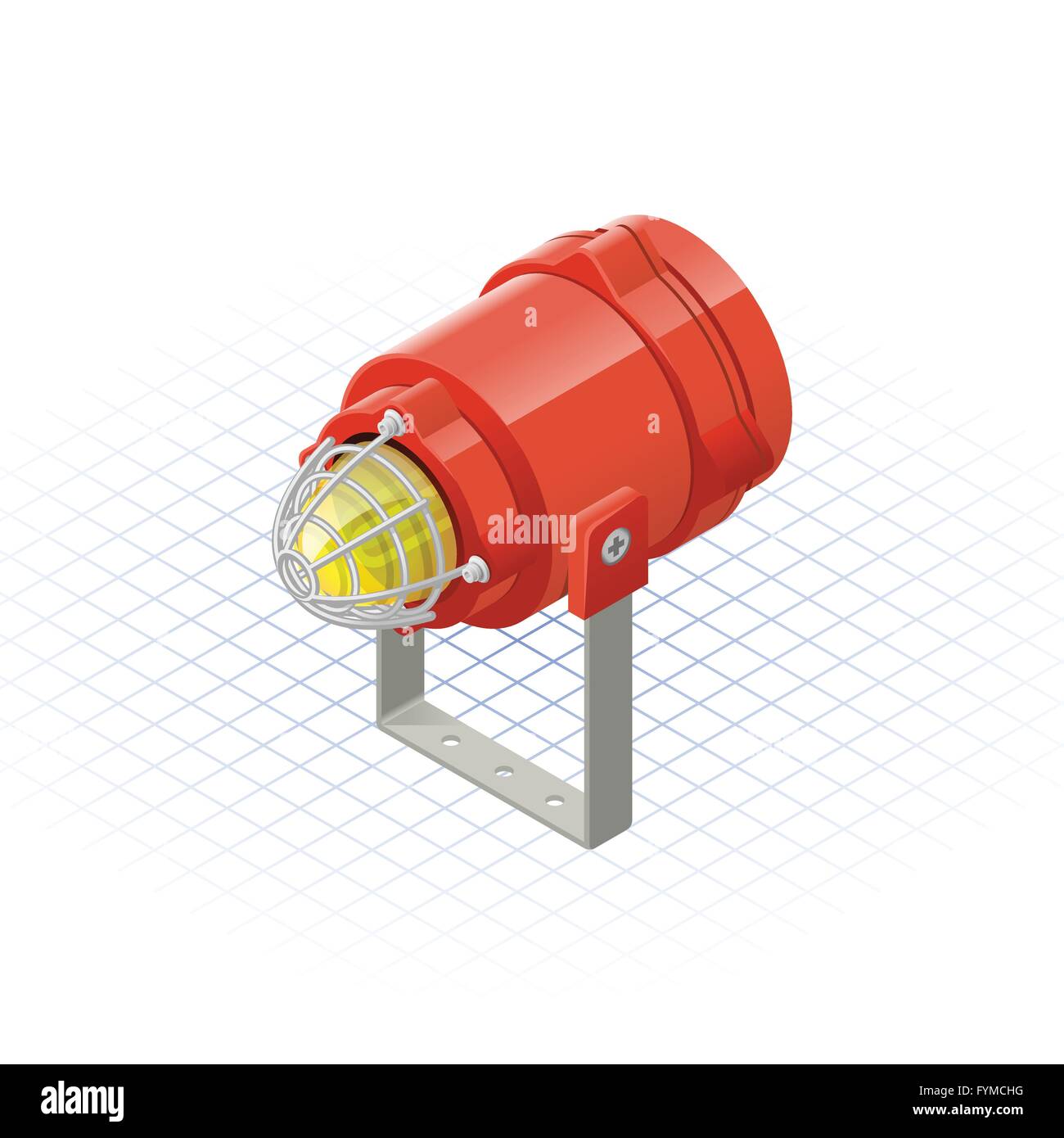 Faro isometrica di una attrezzatura di sicurezza illustrazione vettoriale Illustrazione Vettoriale