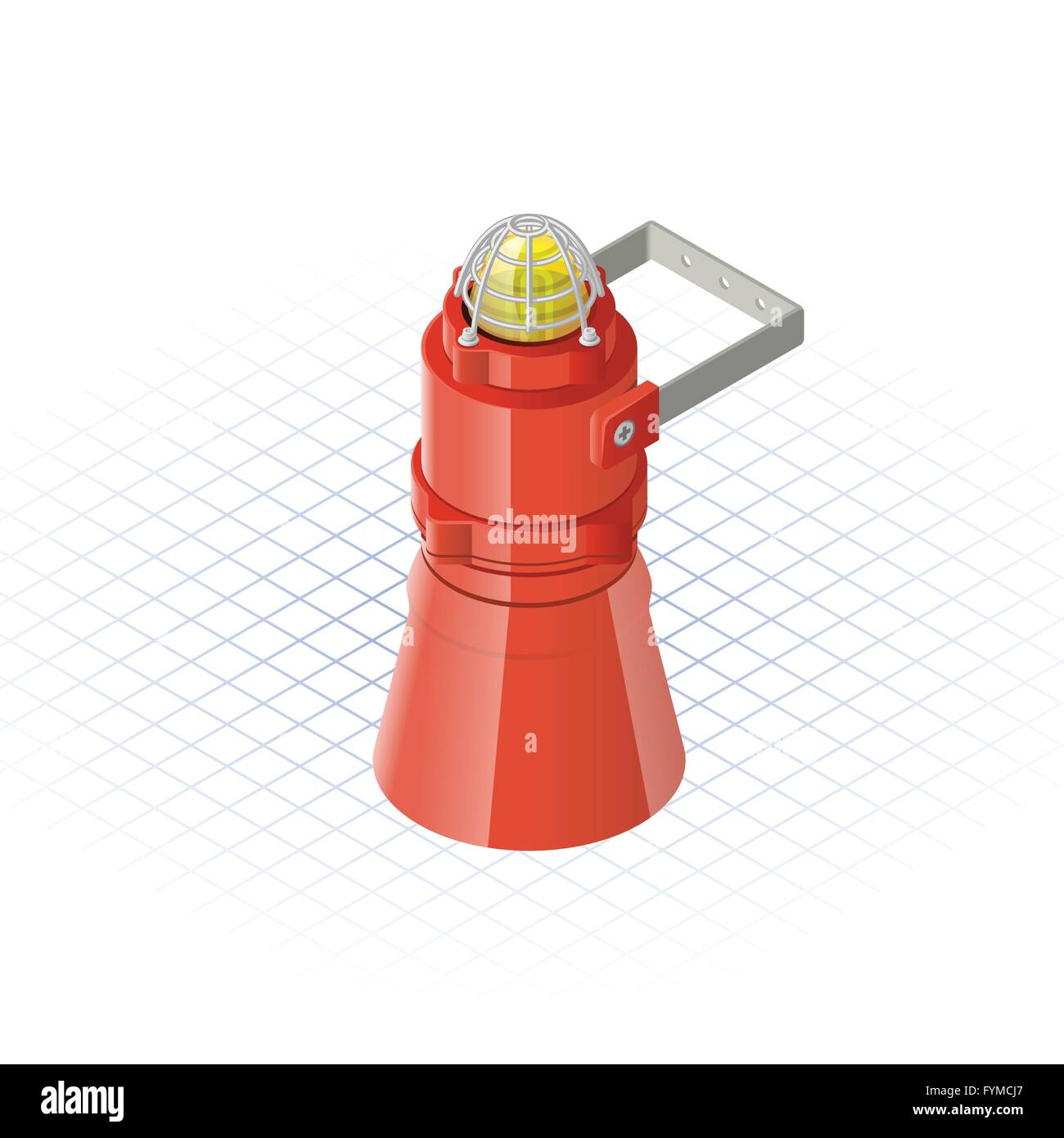 Faro isometrica con altoparlante a tromba allarme sirena un equipaggiamento di sicurezza illustrazione vettoriale Illustrazione Vettoriale