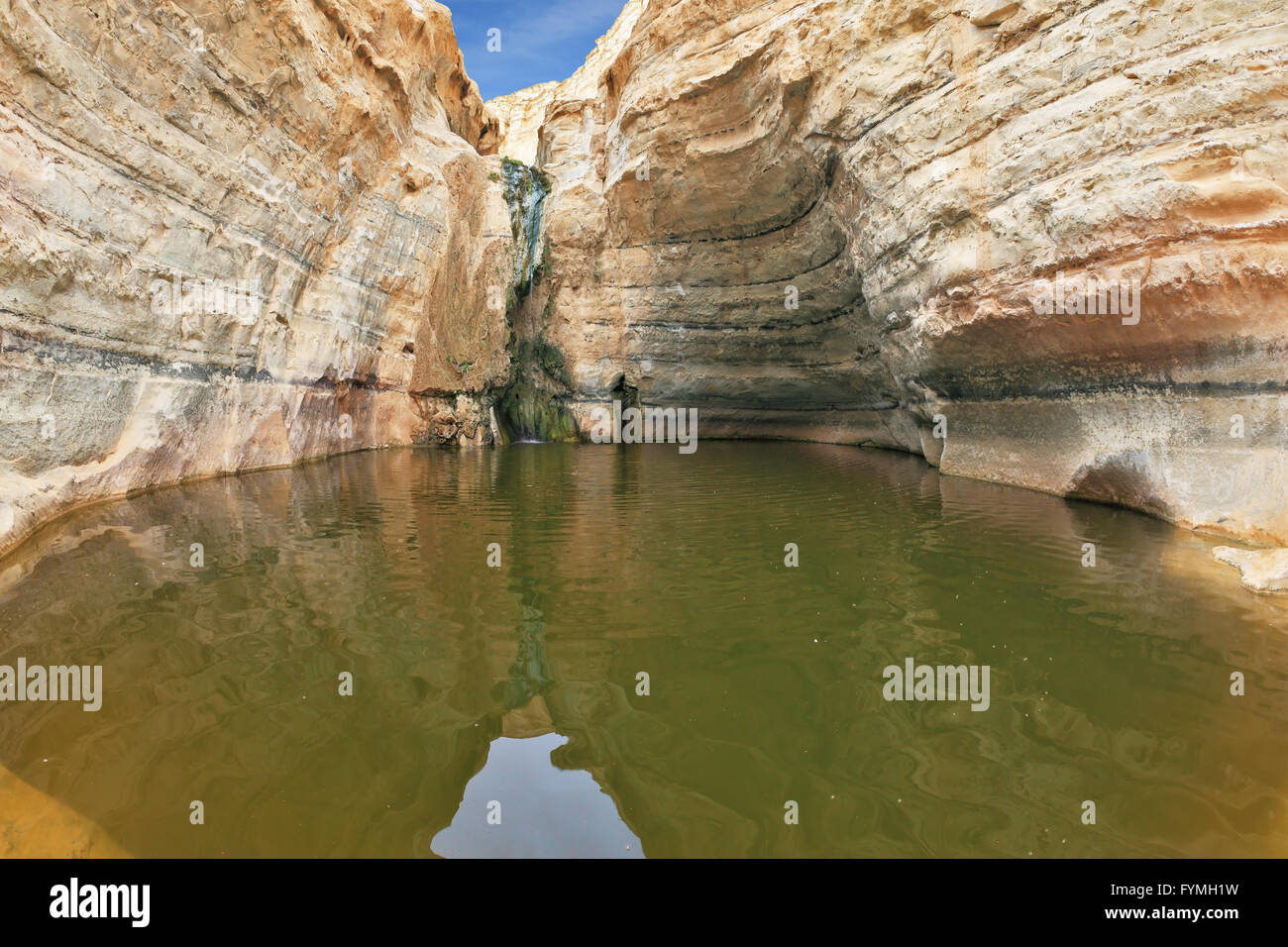 Il pittoresco canyon En-Avdat nel deserto del Negev Foto Stock