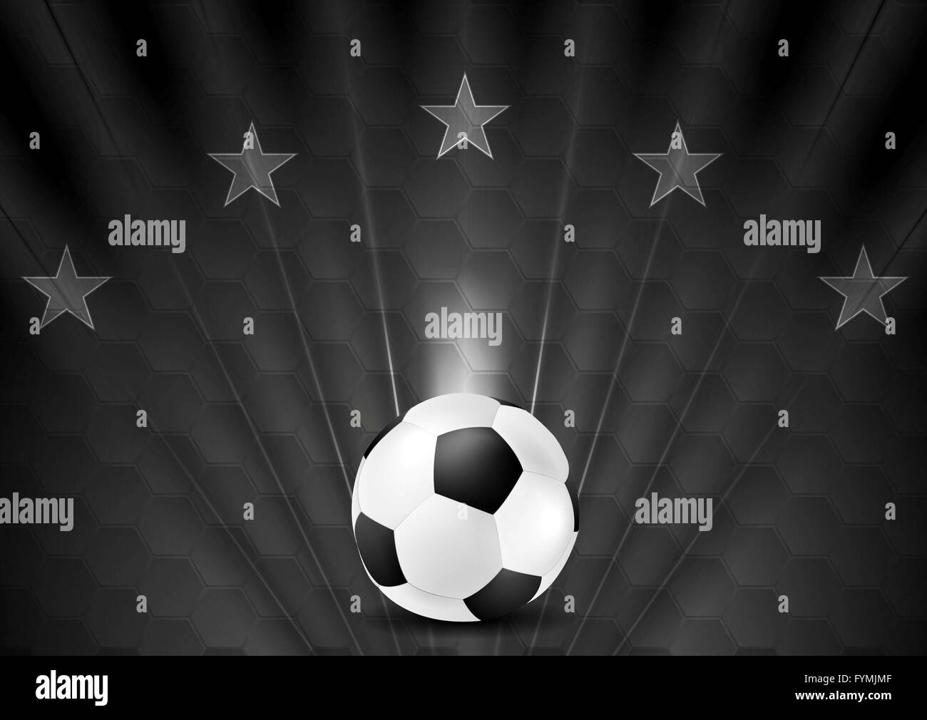 Abstract di nero soccer football sfondo con sta Foto Stock