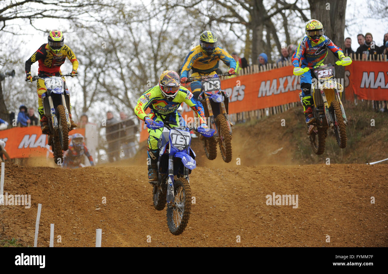 24.04.16 Maxxis British MX campionati. Round 2. Canada Heights, Kent. @Julie Priestley Foto Stock